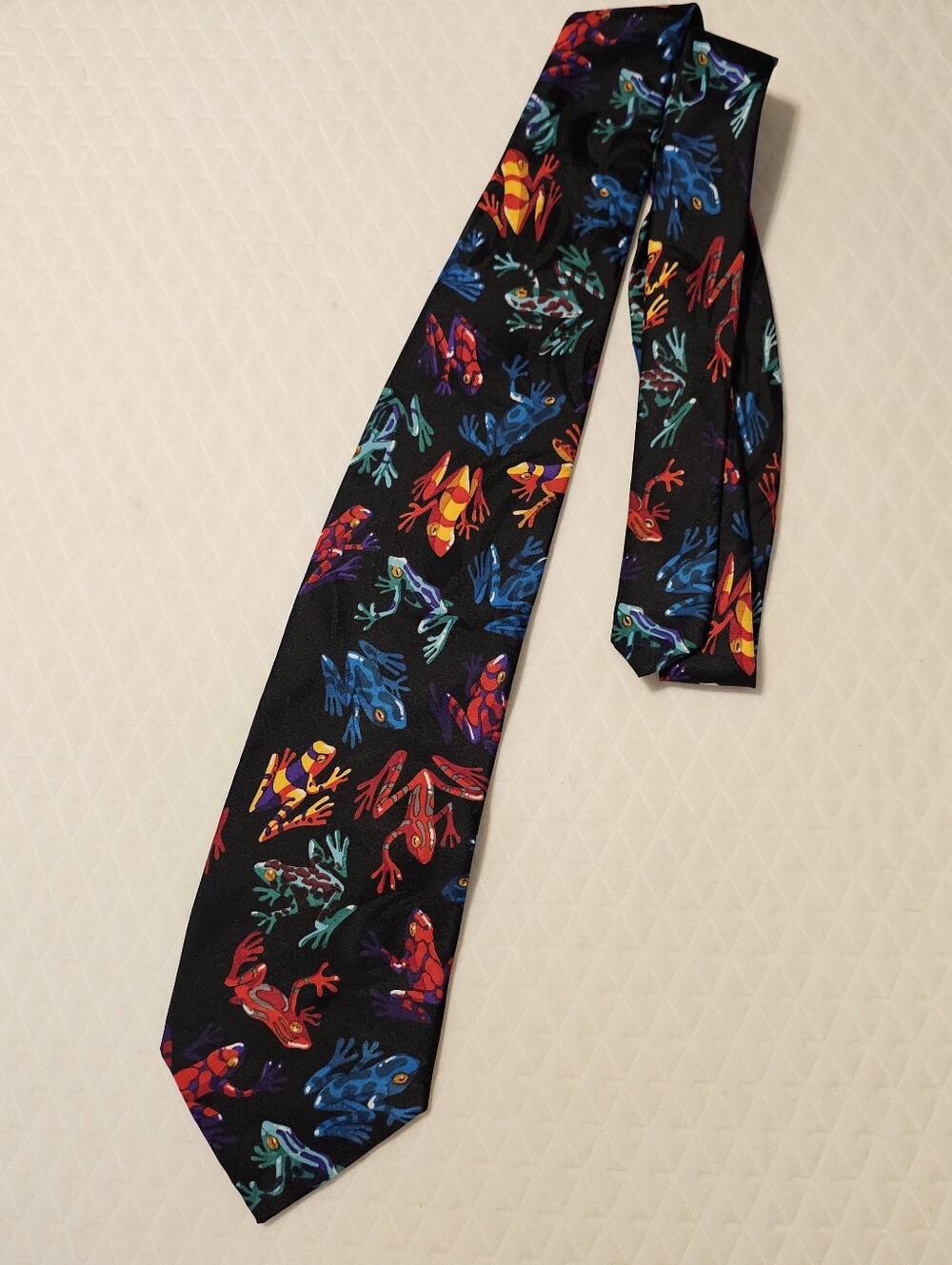 Addiction Mens Necktie Black Rainforest Poison Dart Frogs Novelty Tropical